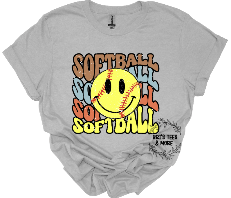 Softball Smiley Stacked