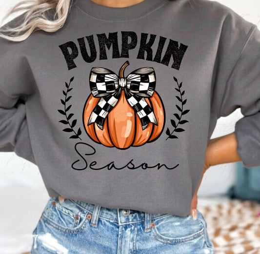 Checkered Bow Pumpkin